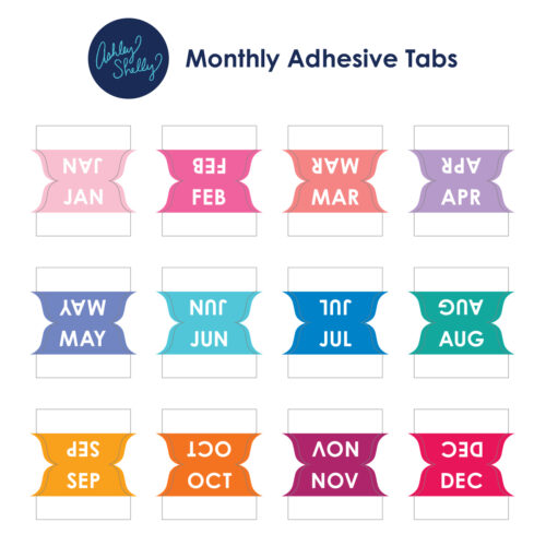 ashley shelly monthly adhesive tabs rainbow