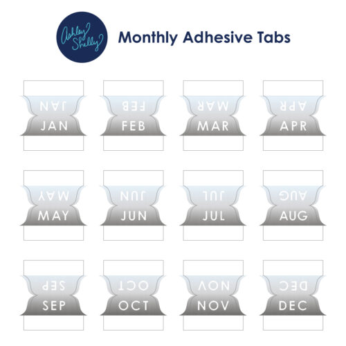ashley shelly monthly adhesive tabs silver