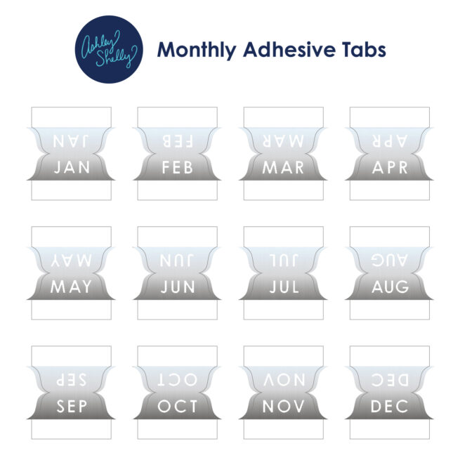 ashley shelly monthly adhesive tabs silver