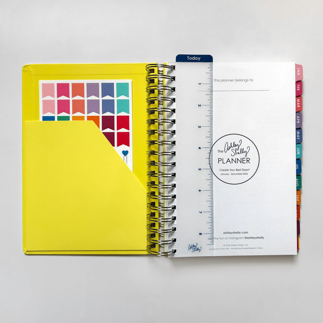 2026 Ashley Shelly Planner: Signature Weekly Vertical - Yellow Holofoil Dot - Image 2