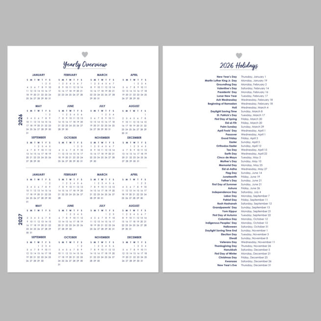 2026 Ashley Shelly Planner: Signature Weekly Vertical - Navy Holofoil Dot - Image 11