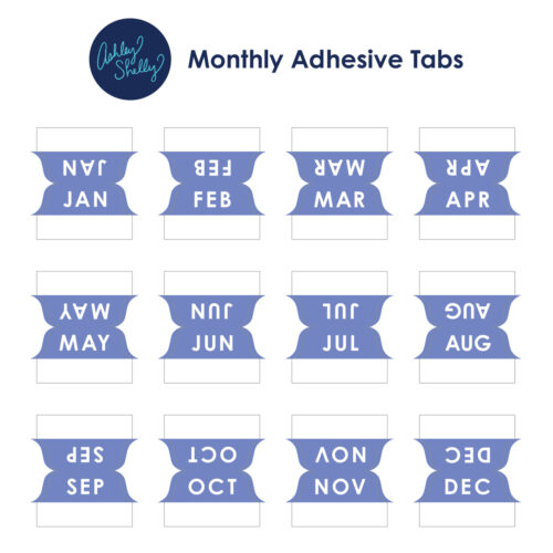 ashley shelly monthly tabs periwinkle